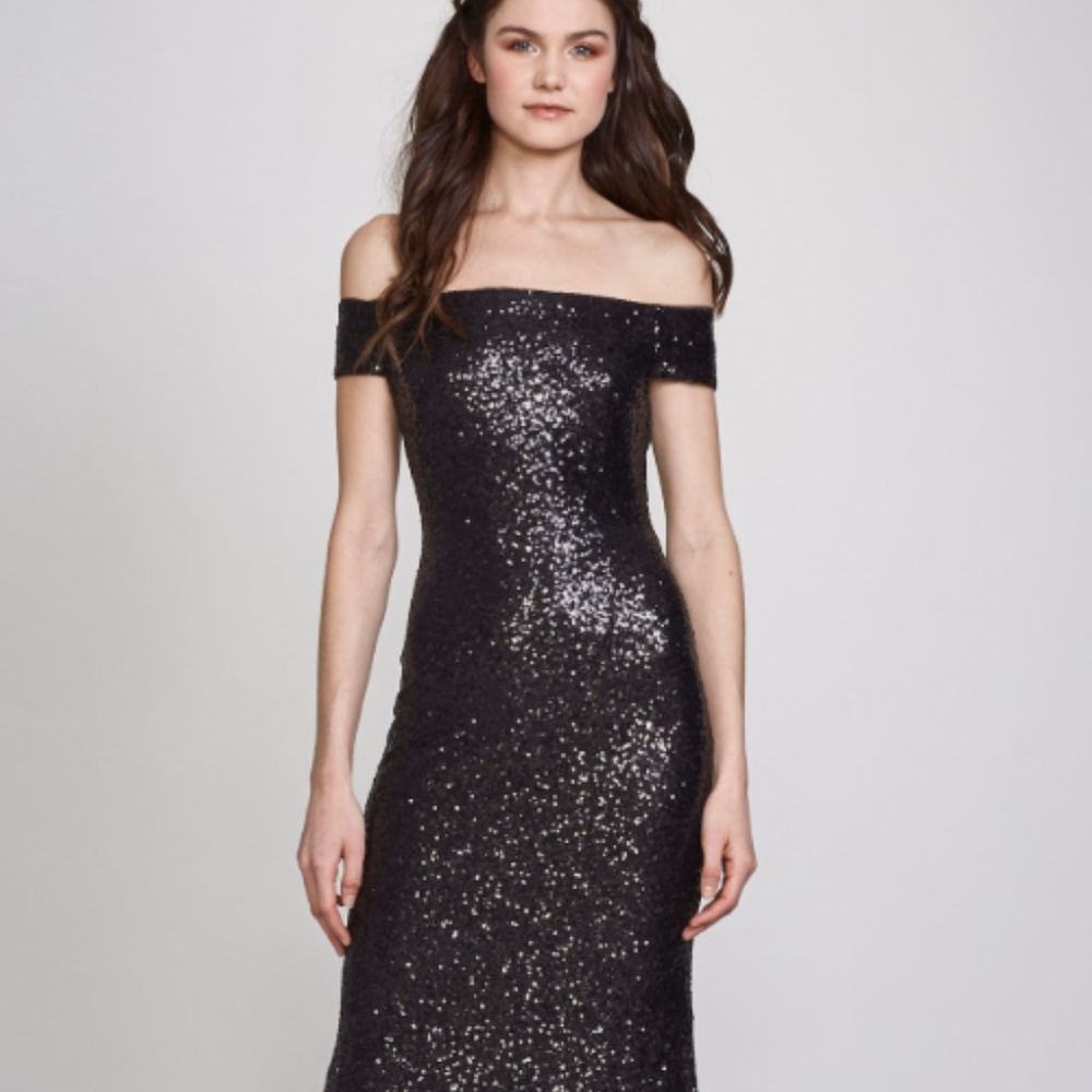 Theia "Leigh" Bridesmaid Dress in Black - Size 6